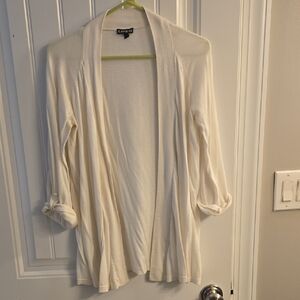 Express Cream Open-Front Cardigan